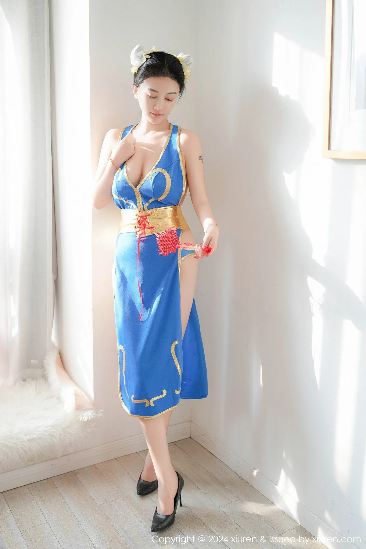 秀人网 No.9252 雅茹老师 蓝色性感COSPLAY插图1
