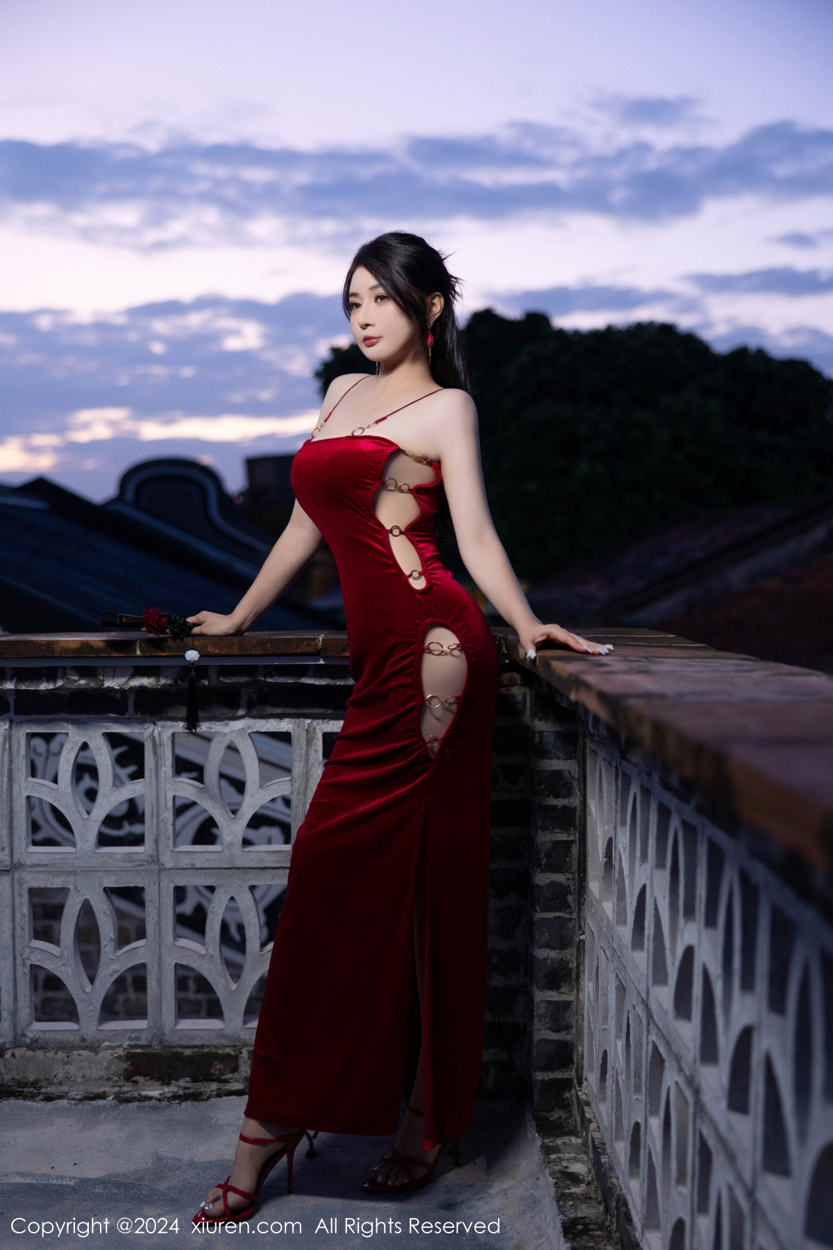 秀人网 No.9327 凯竹Quinn 长裙美腿插图2