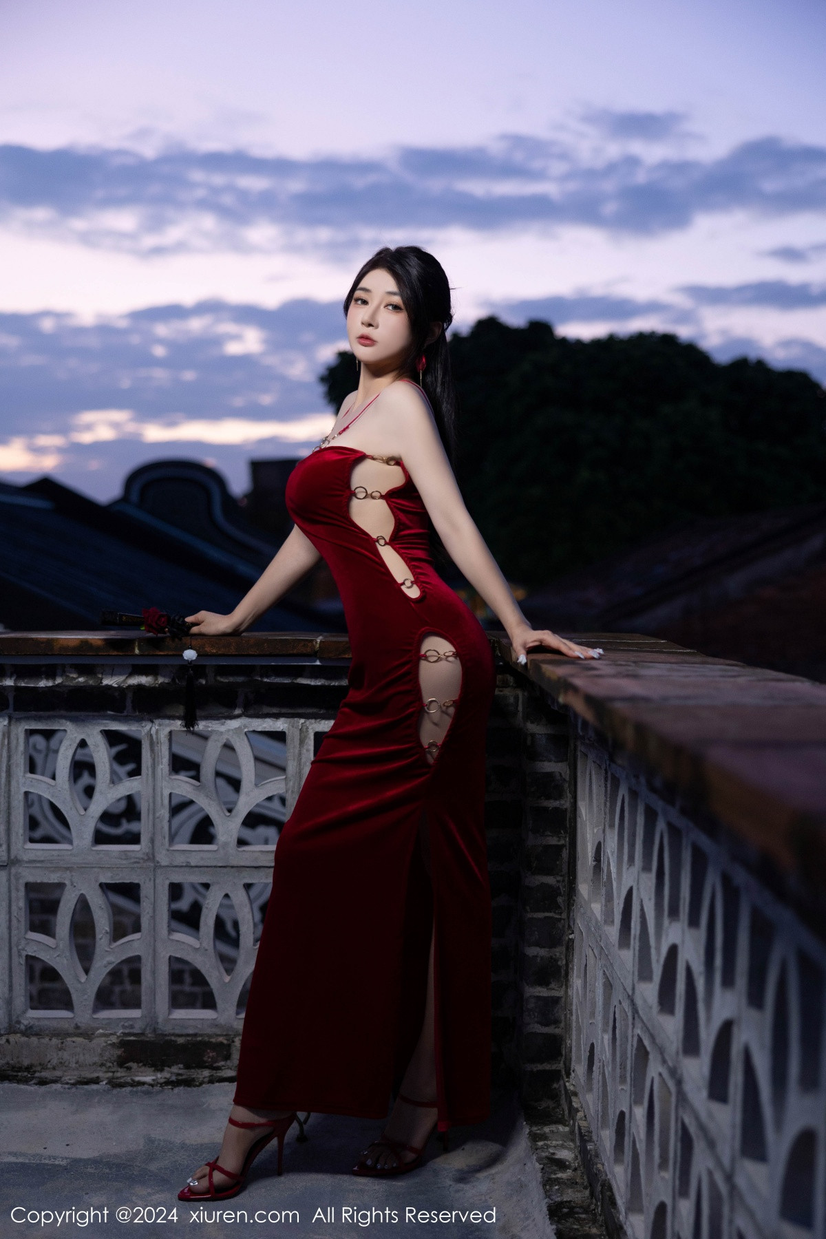 秀人网 No.9327 凯竹Quinn 长裙美腿插图1